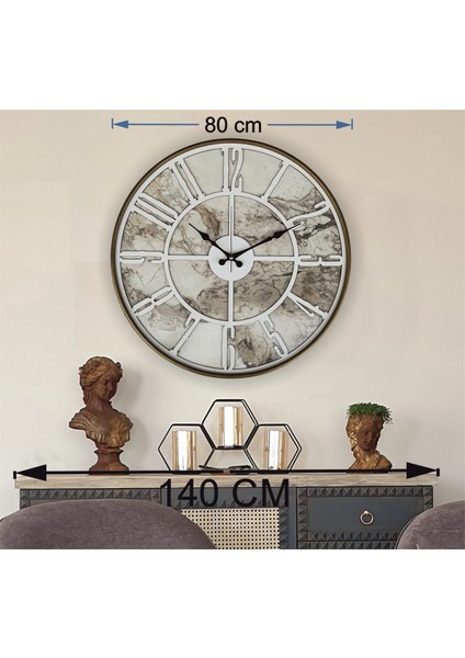 altın(Gold) Renkli Metal Kasalı Mermer Desenli Duvar Saati ( Çap 50 cm -Çap 80 cm ) fiyatları