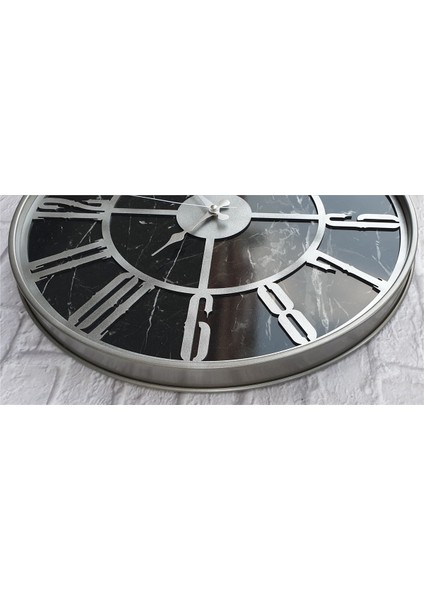 Gri Metal Kasalı Mermer Desenli Duvar Saati ( Çap 50 cm -Çap 80 cm ) fırsatları