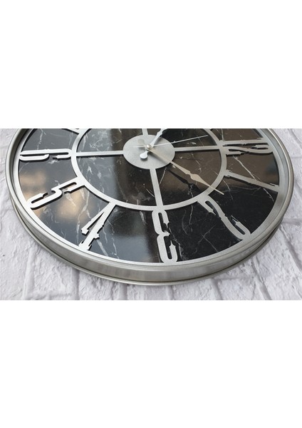 Gri Metal Kasalı Mermer Desenli Duvar Saati ( Çap 50 cm -Çap 80 cm ) indirimleri