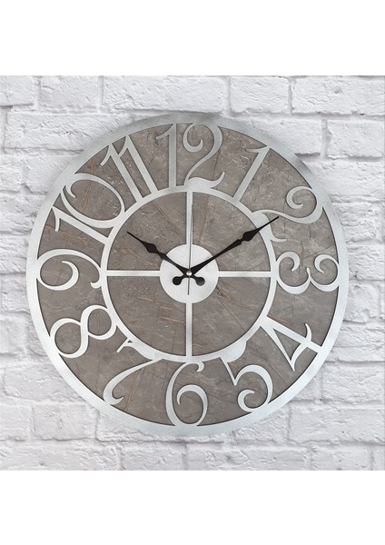 Mermer Desenli Duvar Saati Çap 50 Cm-Çap 80 cm fiyatları