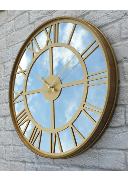 Metal Kasa Aynalı Duvar Saati ( Çap 50 cm -Çap 80 cm )