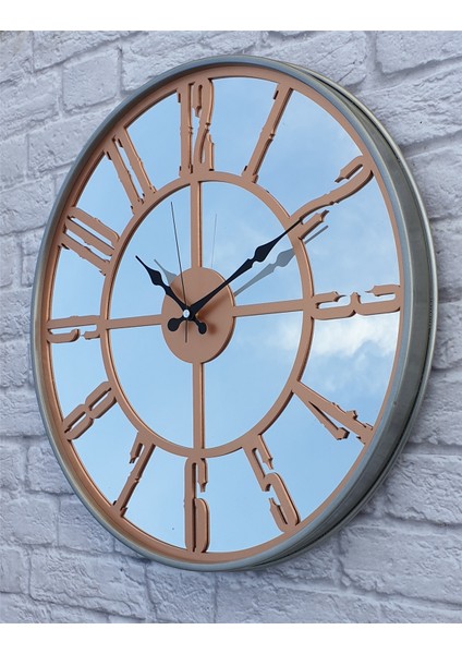 Metal Kasa Aynalı Duvar Saati ( Çap 50 cm -Çap 80 cm )