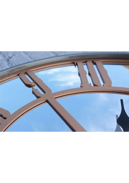 Metal Kasa Aynalı Duvar Saati ( Çap 50 cm -Çap 80 cm ) indirimleri