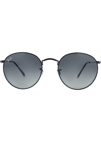 3447-N 002/71 53 ROUND METAL Unisex SİYAH Yuvarlak Çerçeve Güneş Gözlüğü