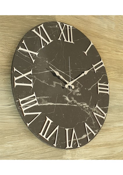 Mermer Desenli Duvar Saati 50 x 80 cm