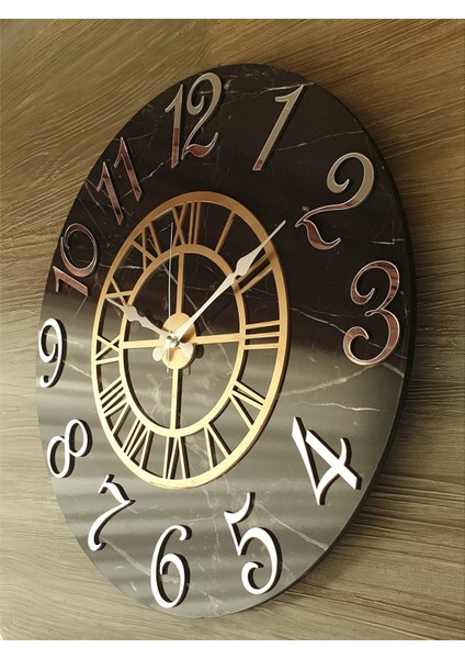 Mermer Desenli Duvar Saati 50 x 80 cm