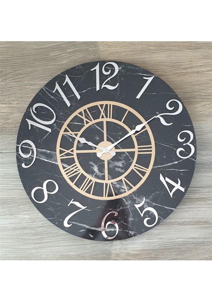 Mermer Desenli Duvar Saati 50 x 80 cm fiyatları