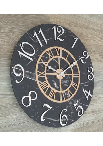 Mermer Desenli Duvar Saati 50 x 80 cm modelleri