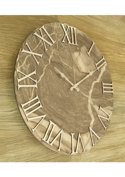 Mermer Desenli Duvar Saati ( Çap 50 cm - 80 cm ) modelleri