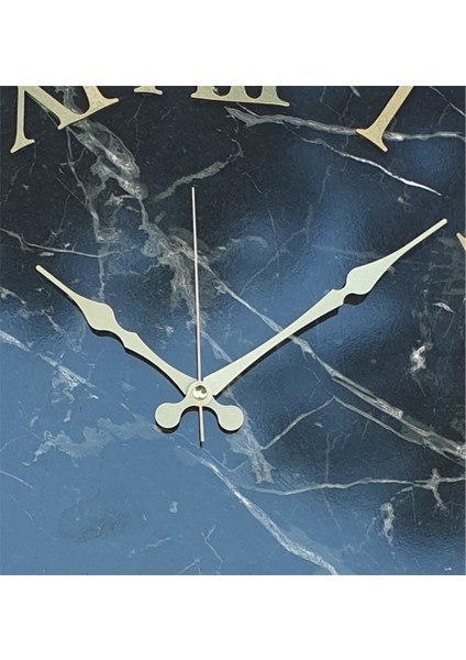 Siyah Metal Kasalı Mermer Desenli Duvar Saati 50 x 80 cm fırsatları