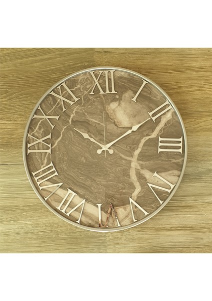 Gri Metal Kasalı Mermer Desenli Ayna Rakamlı Duvar Saati 50 x 80 cm fiyatları
