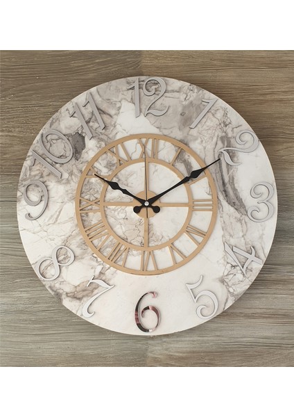 Mermer Desenli ayna Rakamlı Duvar Saati 50 x 80 cm fiyatları