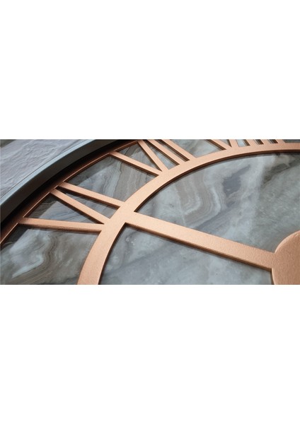 Gri Metal Kasalı Mermer Desenli Duvar Saati 50 x 80 cm fırsatları