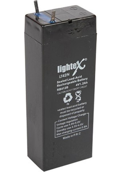 Akü 4V 1.2A Işıldak Fener (3.5X9X2CM) Lightex LT-42N