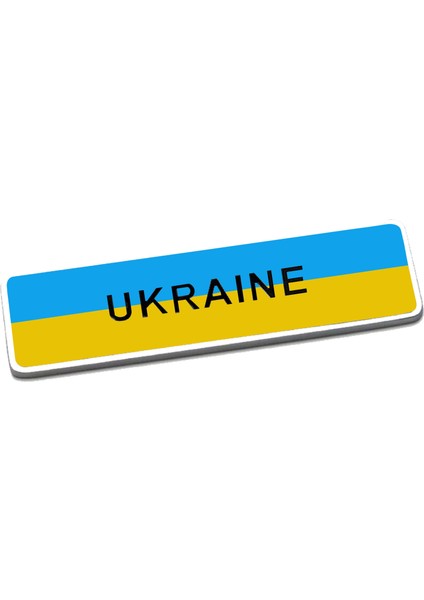 Ukrayna Bayrağı Sticker Etiket Alüminyum Tasarımlı Yapışkan
