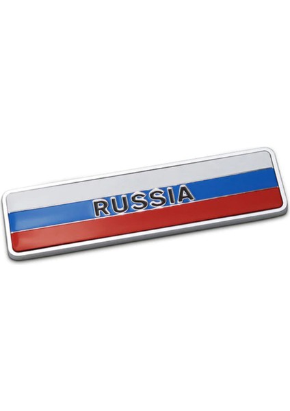 Rusya Bayrağı Sticker Etiket Alüminyum Tasarımlı Yapışkan
