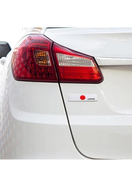 Japonya Bayrağı Sticker Etiket Alüminyum Tasarımlı Yapışkan