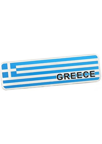 Yunanistan Bayrağı Sticker Etiket Alüminyum Tasarımlı Yapışkan