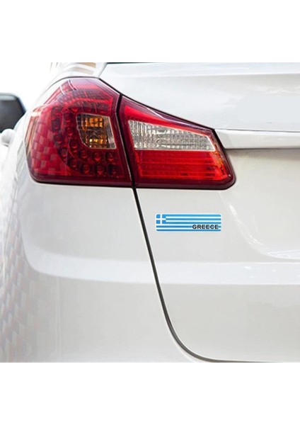 Yunanistan Bayrağı Sticker Etiket Alüminyum Tasarımlı Yapışkan
