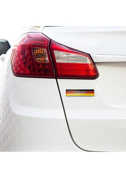 Almanya Bayrağı Sticker Etiket Alüminyum Tasarımlı Yapışkan