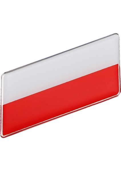 Polonya Bayrağı Damla Etiket Alüminyum Kenarlı Sticker