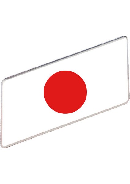 Japonya Bayrağı Damla Etiket Alüminyum Kenarlı Sticker