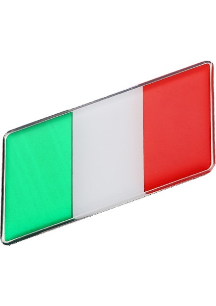 Italya Bayrağı Damla Etiket Alüminyum Kenarlı Sticker