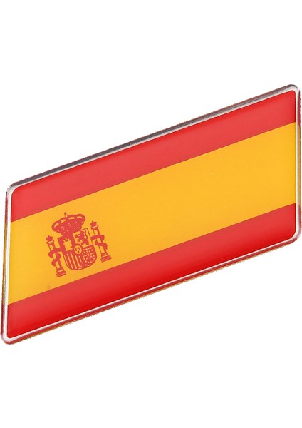 Ispanya Bayrağı Damla Etiket Alüminyum Kenarlı Sticker