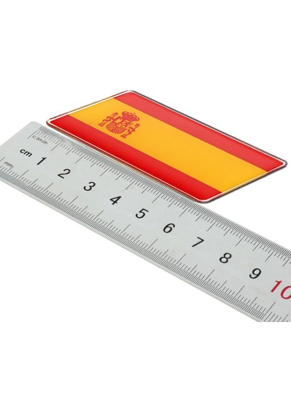 Ispanya Bayrağı Damla Etiket Alüminyum Kenarlı Sticker