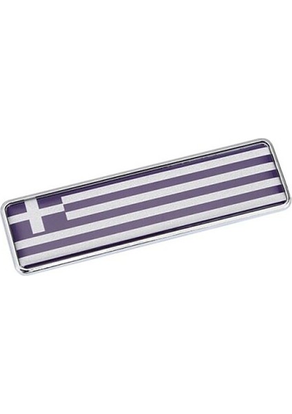 Yunanistan Bayrağı Damla Etiket Alüminyum Kenarlı Uzun Sticker