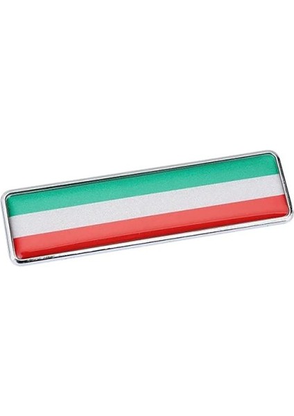 Italya Bayrağı Damla Etiket Alüminyum Kenarlı Uzun Sticker