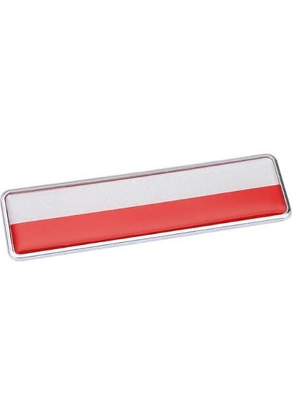Polonya Bayrağı Damla Etiket Alüminyum Kenarlı Uzun Sticker