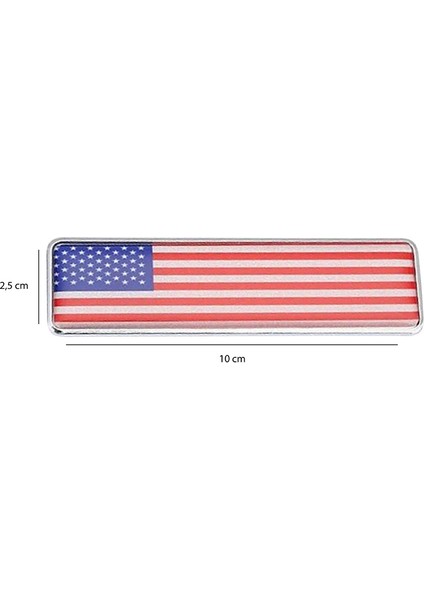Amerika Bayrağı Damla Etiket Alüminyum Kenarlı Uzun Sticker
