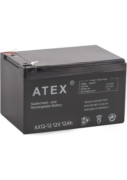 Akü 12V 12A (15X10X9.5CM) Atex