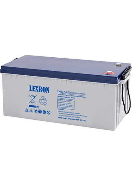 Akü 12V 200A Jel (522X240X222MM) LEXRON-LXR200