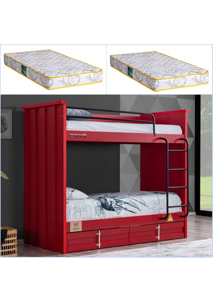 Ranza Konteyner Çekmeceli Ranza + 2 Adet Comfort Yatak
