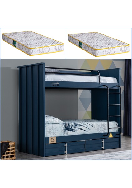 Ranza Konteyner Çekmeceli Ranza + 2 Adet Comfort Yatak