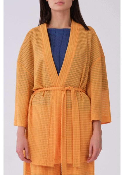 Kuşaklı Oranj Kimono