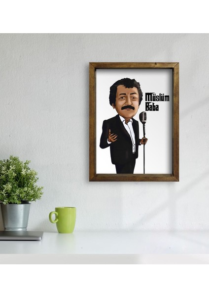 Gift Müslüm Baba Tasarımlı Doğal Masif Ahşap Çerçeveli Tablo-6 modelleri