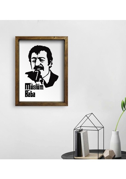 Gift Müslüm Baba Tasarımlı Doğal Masif Ahşap Çerçeveli Tablo-5 fiyatları