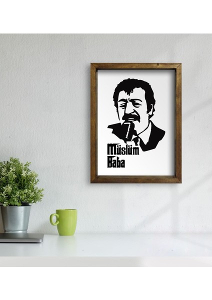 Gift Müslüm Baba Tasarımlı Doğal Masif Ahşap Çerçeveli Tablo-5 modelleri