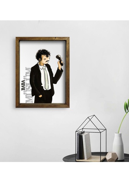 Gift Müslüm Baba Tasarımlı Doğal Masif Ahşap Çerçeveli Tablo-2 fiyatları