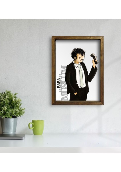 Gift Müslüm Baba Tasarımlı Doğal Masif Ahşap Çerçeveli Tablo-2 modelleri