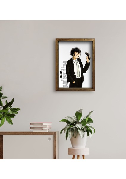 Gift Müslüm Baba Tasarımlı Doğal Masif Ahşap Çerçeveli Tablo-2 fırsatları