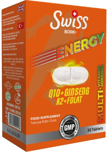 Bork ENERGYQ10+GINSENG+K2+FOLAT Tb