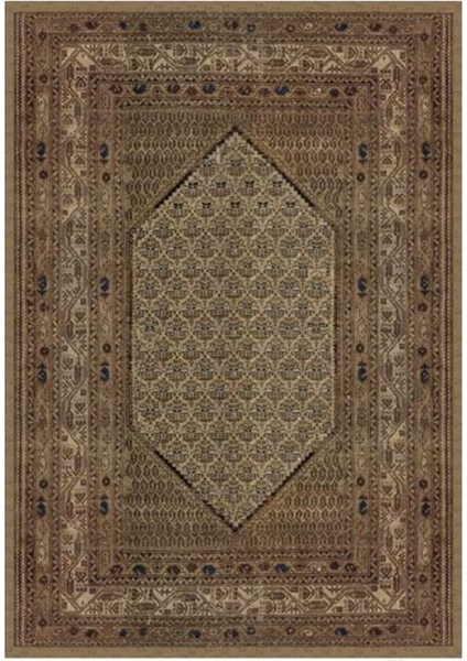 Gloria TD737 Bej Klasik Desen Dokuma Saçaklı Kilim