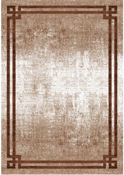 Gloria TD71705 Kahverengi Art Deco Modern Desen Dokuma Saçaklı Kilim