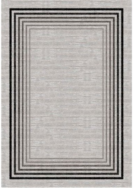 Gloria TD955 Gri Art Deco Modern Desen Dokuma Saçaklı Kilim