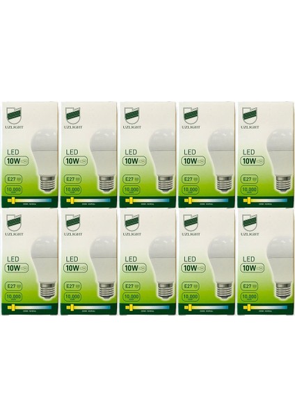 Uzlıght 10W (75W) Gün Işığı LED Ampul 10'lu Paket