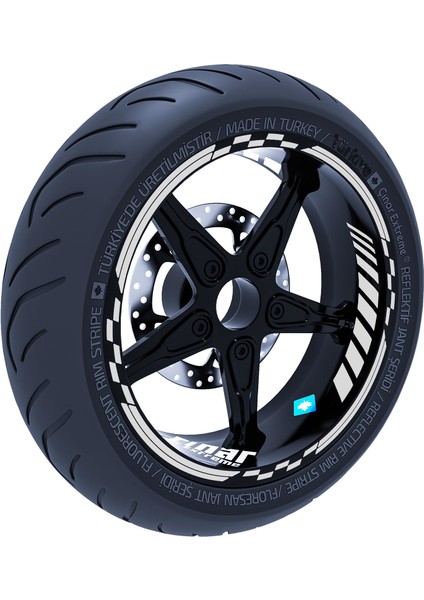 Moto Gp Iç Dış Jant Şeridi Takım Sticker Reflektif & Floresan Renkler Çınar Extreme